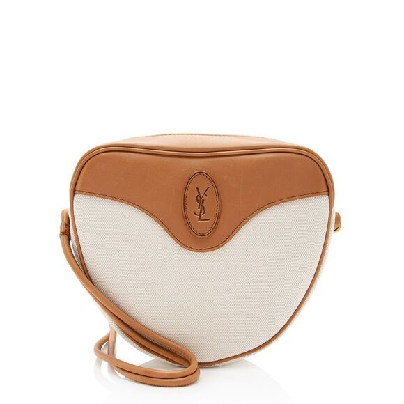 Saint Laurent Canvas Calfskin Monogram Sac Coeur Crossbody - Picture 1 of 15